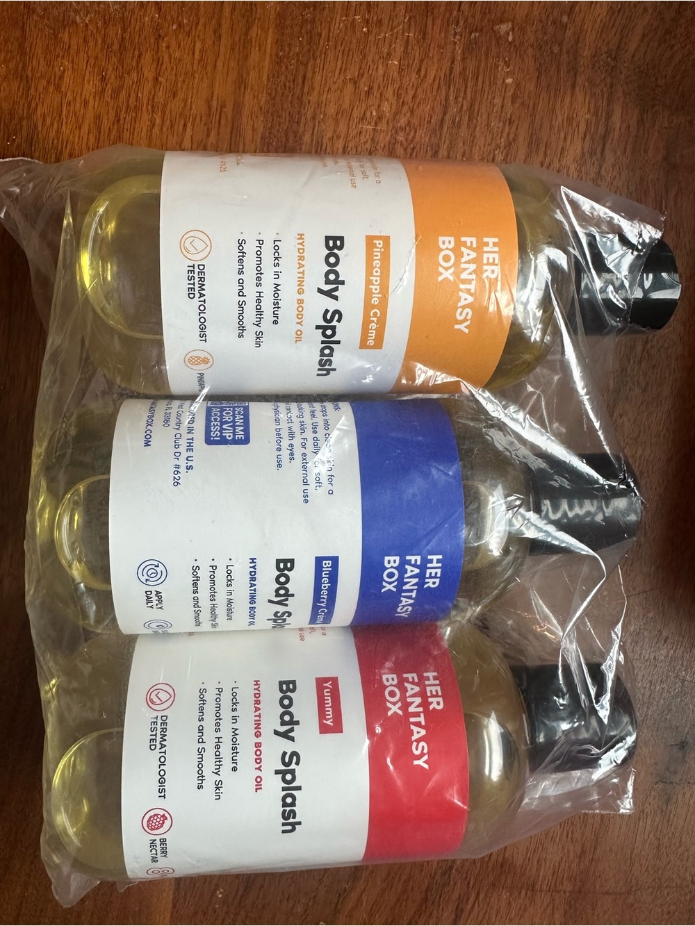 Her Fantasy Body Oils — Orange, Blue & Red